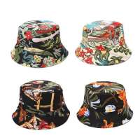 Women Tropical Flower 3D Printing Double-sided Wearing Fisherman Hat Female Street Basin Hat Unisex Casual Men Bucket Hat