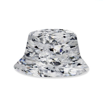 New Diamond printing design summer blue customized logo bucket hats