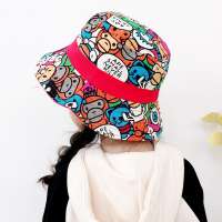 Print Reversible Bucket Hats Kids Panama Bucket Cap Children Two Sided Wear Fisherman Hat Summer Cotton Sun Cap