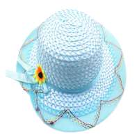 Wholesale cheap mini straw hats to decorate child straw hat